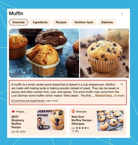 A screenshot of a Knowledge graph result with an AI overview snippet inside it.