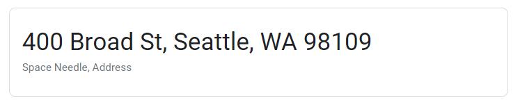 Address for the Space Needle.