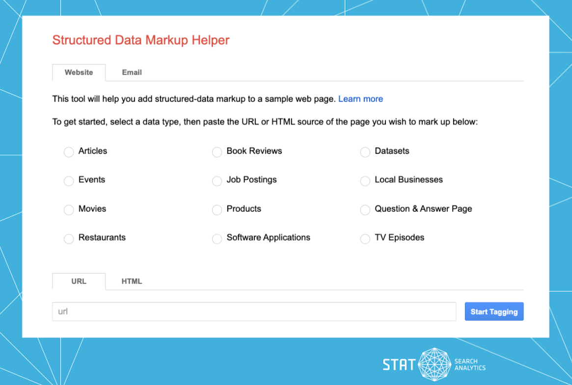 Screenshot of Google's Structured Data Markup Helper tool