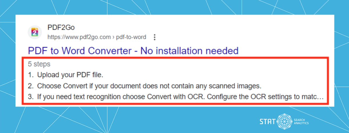 A screenshot showing a search result containing a How To rich snippet.