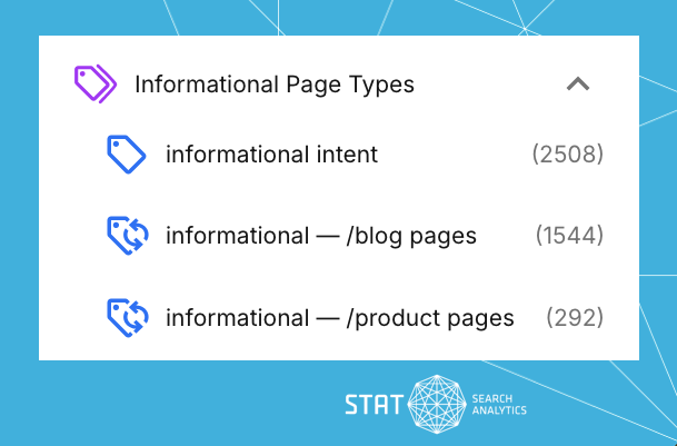 A screenshot of dynamic tags in STAT.