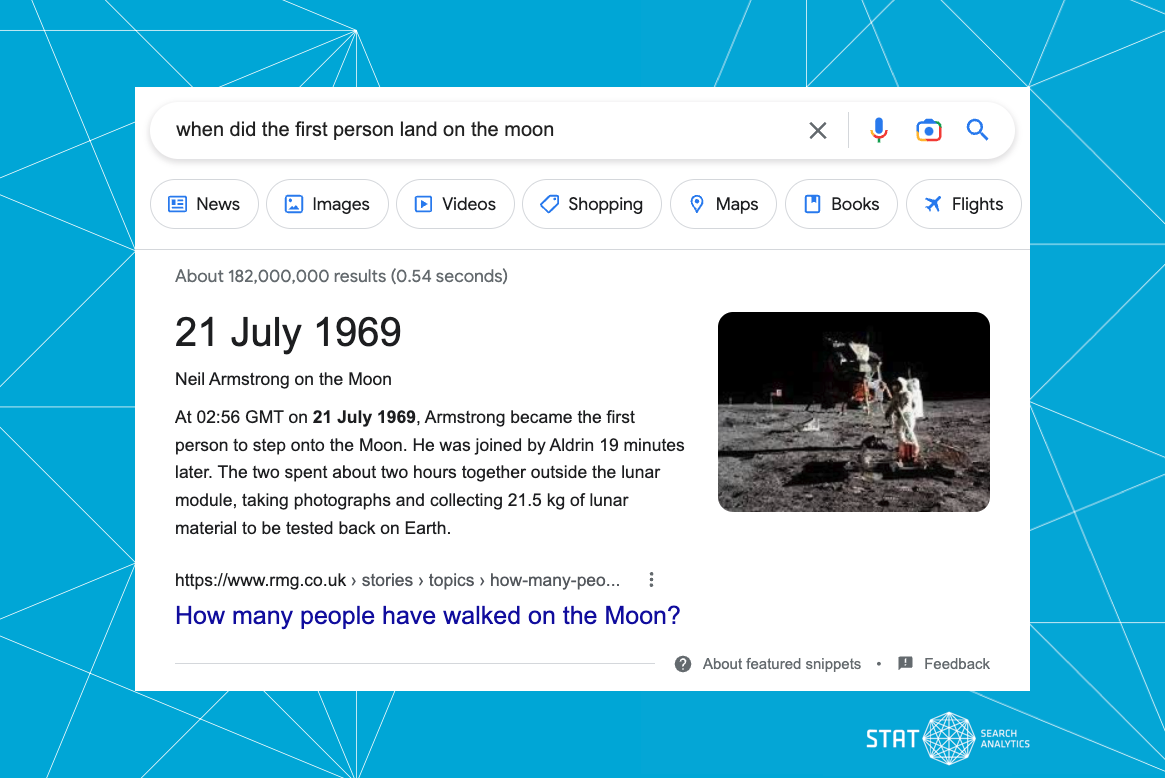 Image of a featured snippet on the SERP
