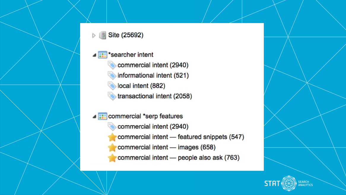 A screenshot of tags and dynamic tags in STAT.
