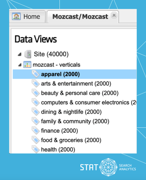 A screenshot of tags in STAT