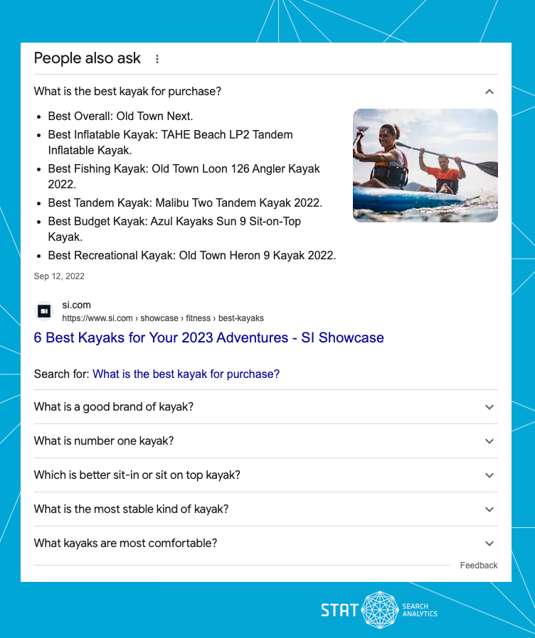 A screenshot of a "people also ask" box in Google search results.